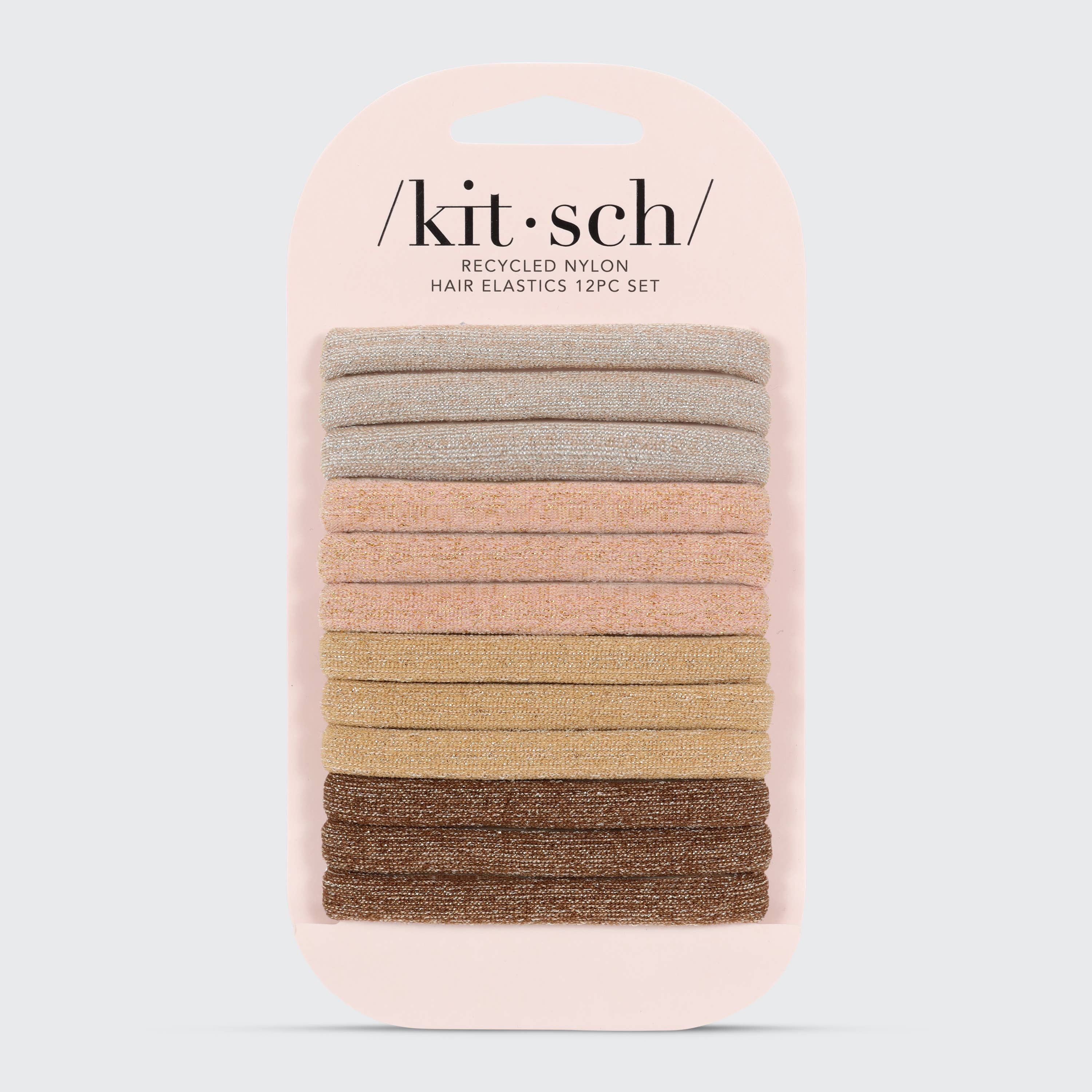 NR KITSCH GLITTER NYLON ELASTICS 12pc | NEUTRAL
