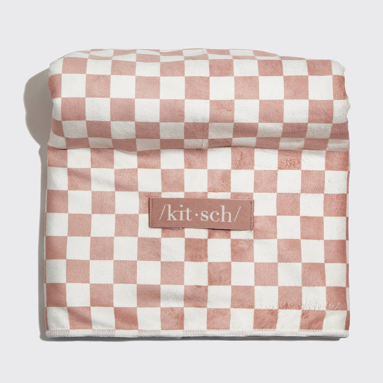 NR KITSCH XL HAIR TOWEL WRAP | TERRACOTTA CHECKER