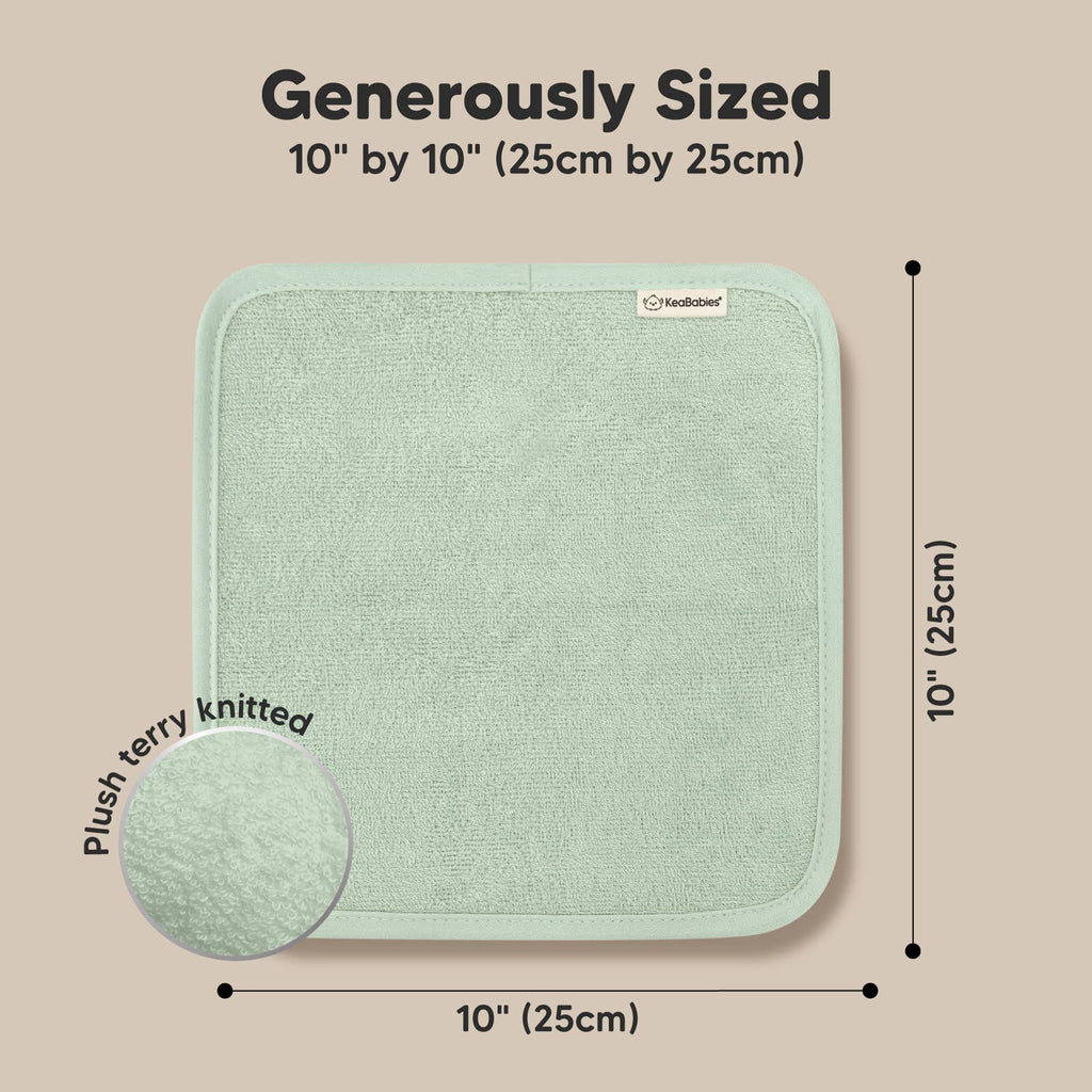 NR KEABABIES WASH CLOTHS | 6 PACK | PISTACHIO