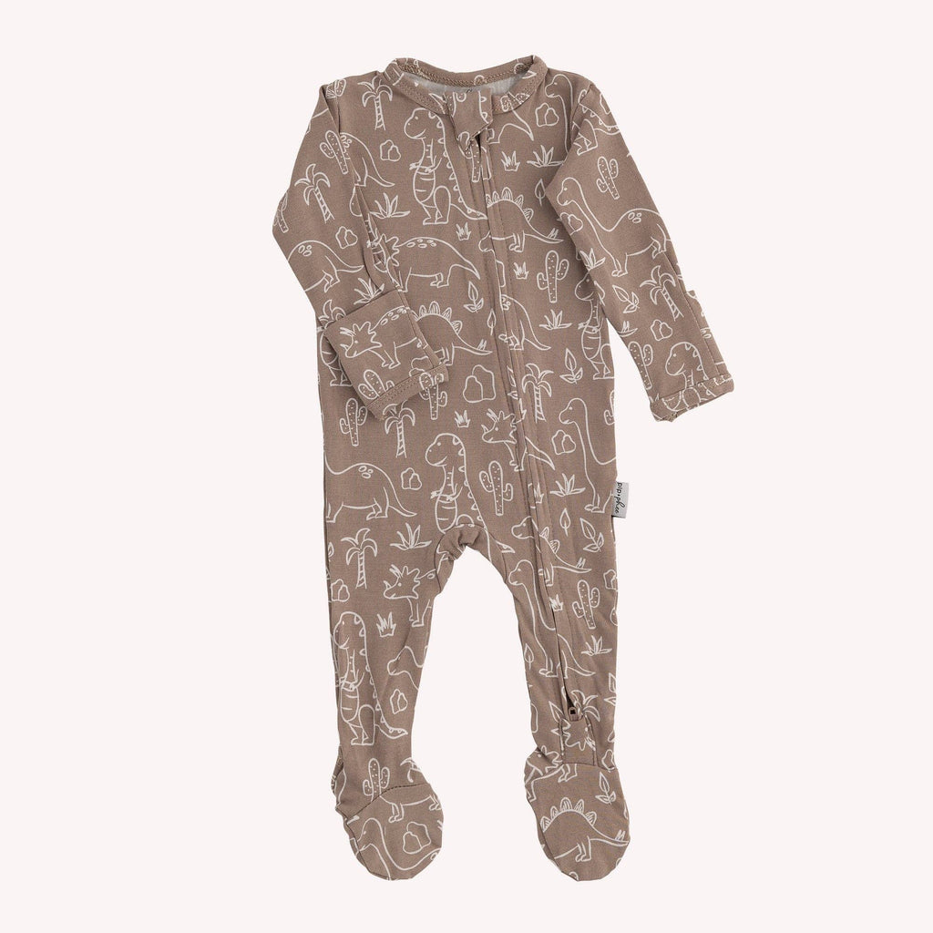 NR PIP + PHEE BAMBOO FOOTED SLEEPER | MAPLE GRID | NEWBORN