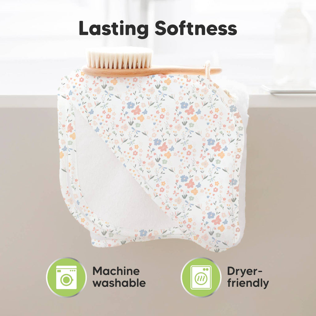 NR KEABABIES LUXE HOODED TOWEL | 35x35 | WILDFLOWERS