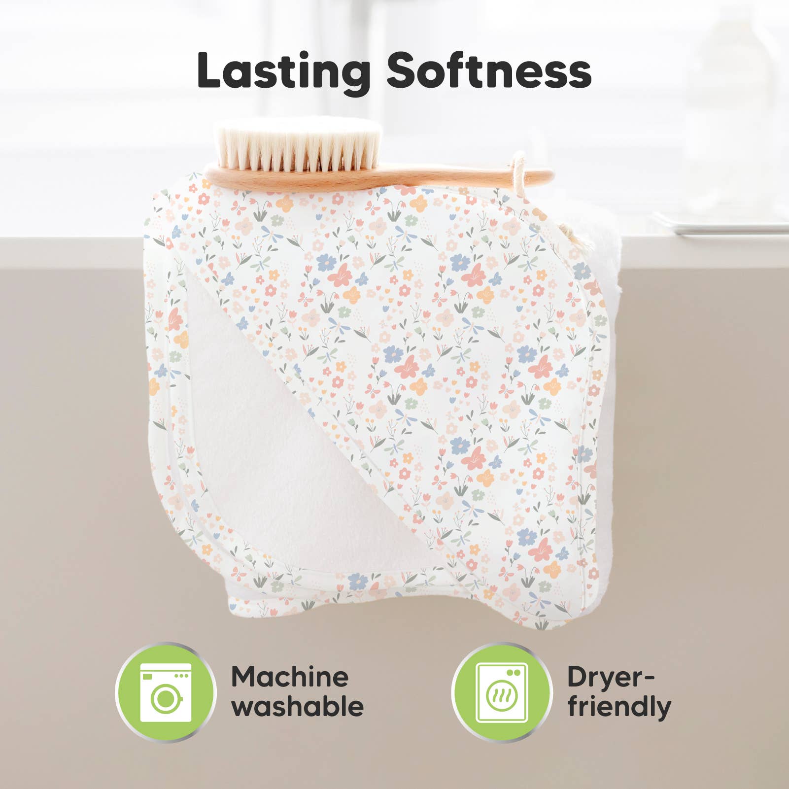 NR KEABABIES LUXE HOODED TOWEL | 35x35 | WILDFLOWERS