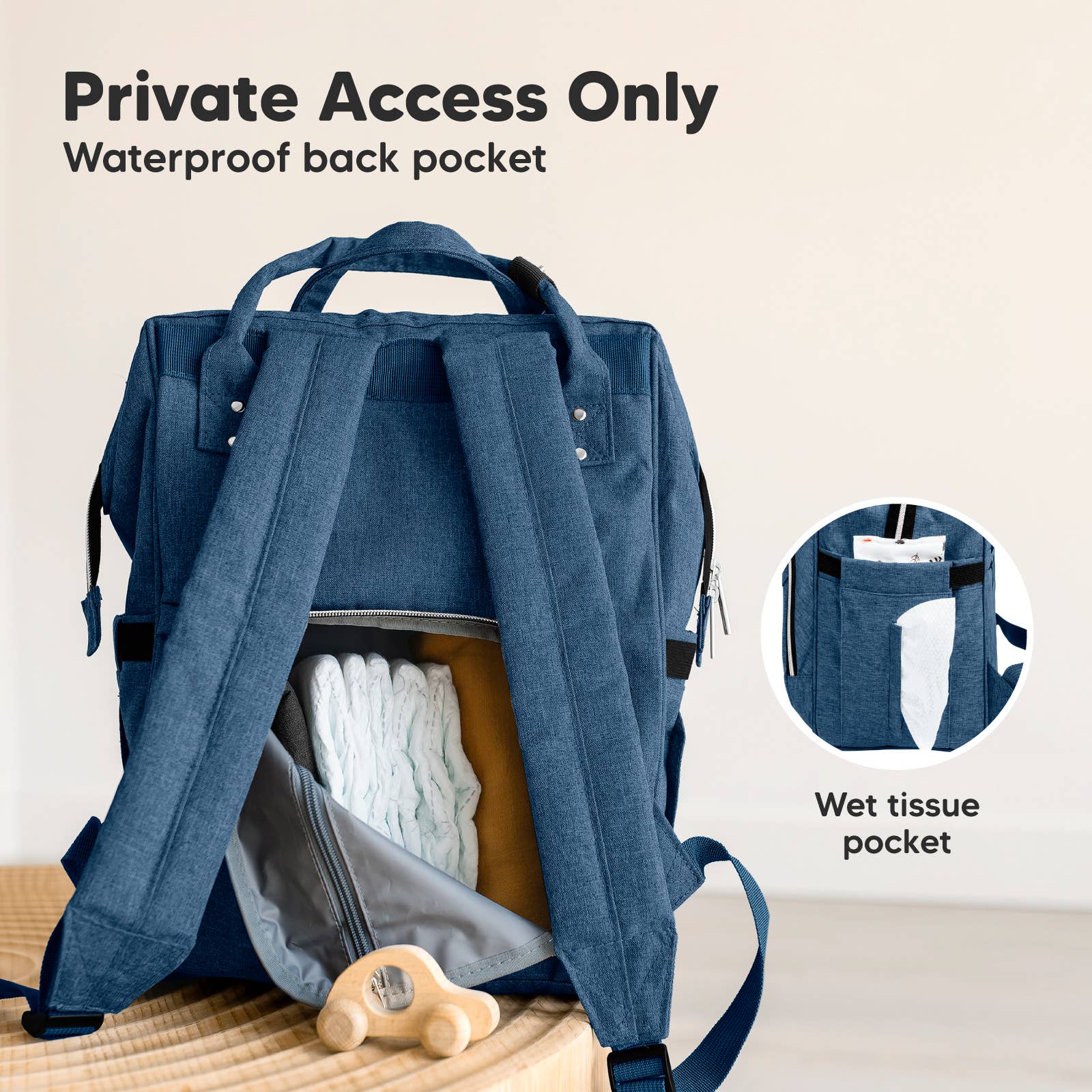 NR KEABABIES DIAPER BAG BACK PACK | STEEL BLUE