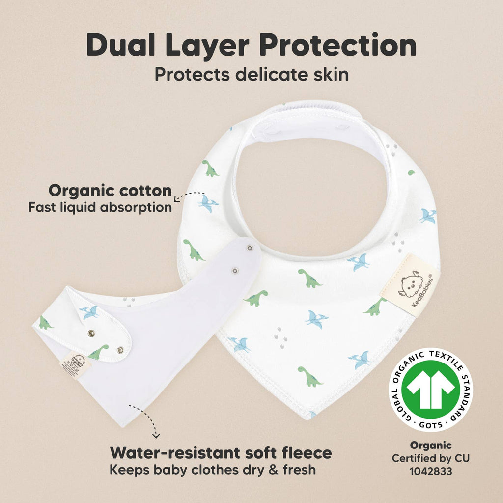 NR KEABABIES BABY BANDANA BIBS | 8-PACK | ROARSOME