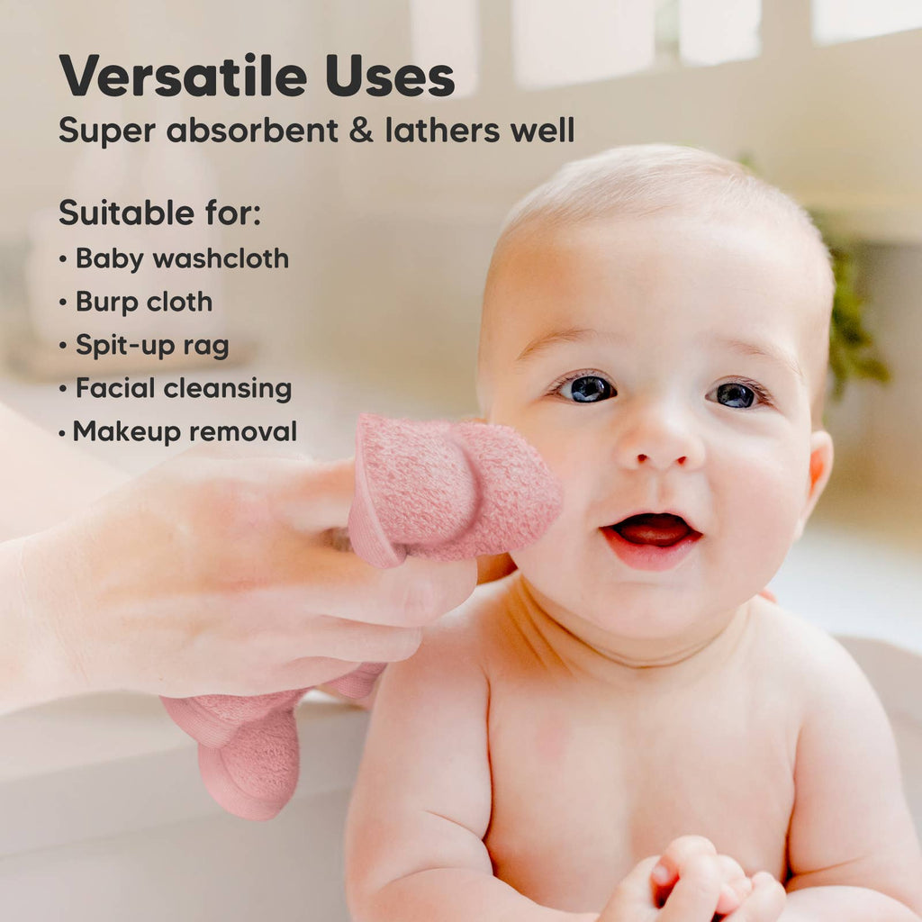 NR KEABABIES WASH CLOTHS | 6 PACK | ROSY