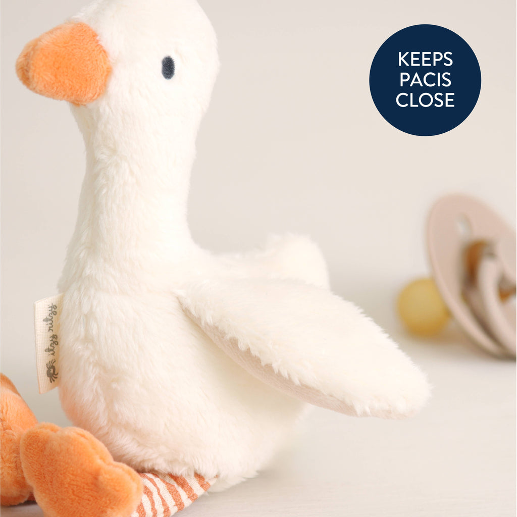 NR BITZY PAL NATURAL PACIFIER PLUSH | GOOSE