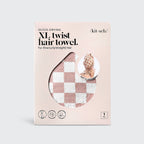 NR KITSCH XL HAIR TOWEL WRAP | TERRACOTTA CHECKER