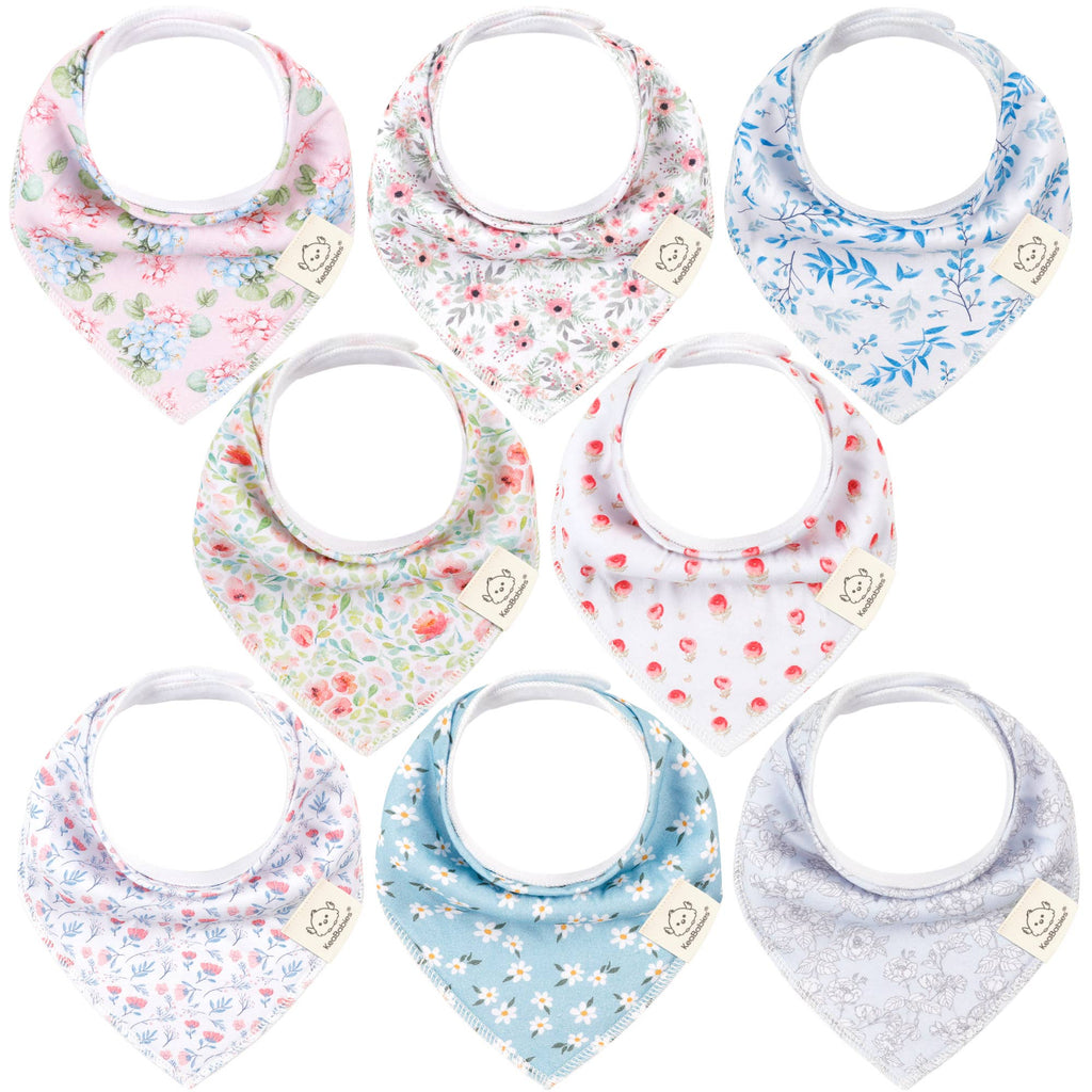 NR KEABABIES BABY BANDANA BIBS | 8-PACK | FLOURISH