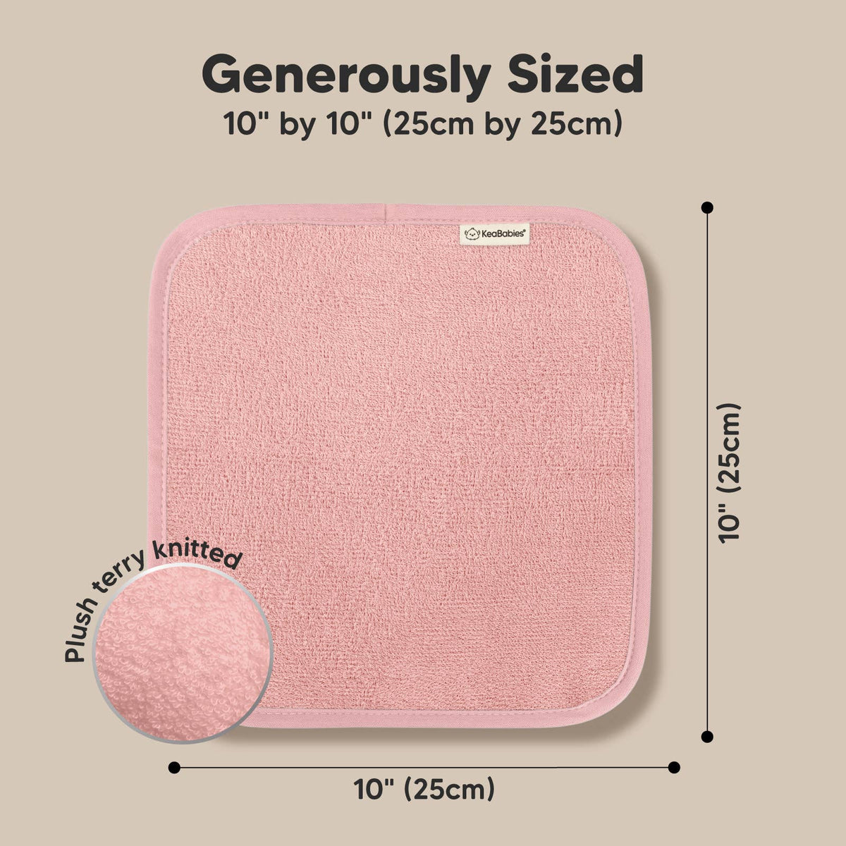 NR KEABABIES WASH CLOTHS | 6 PACK | ROSY