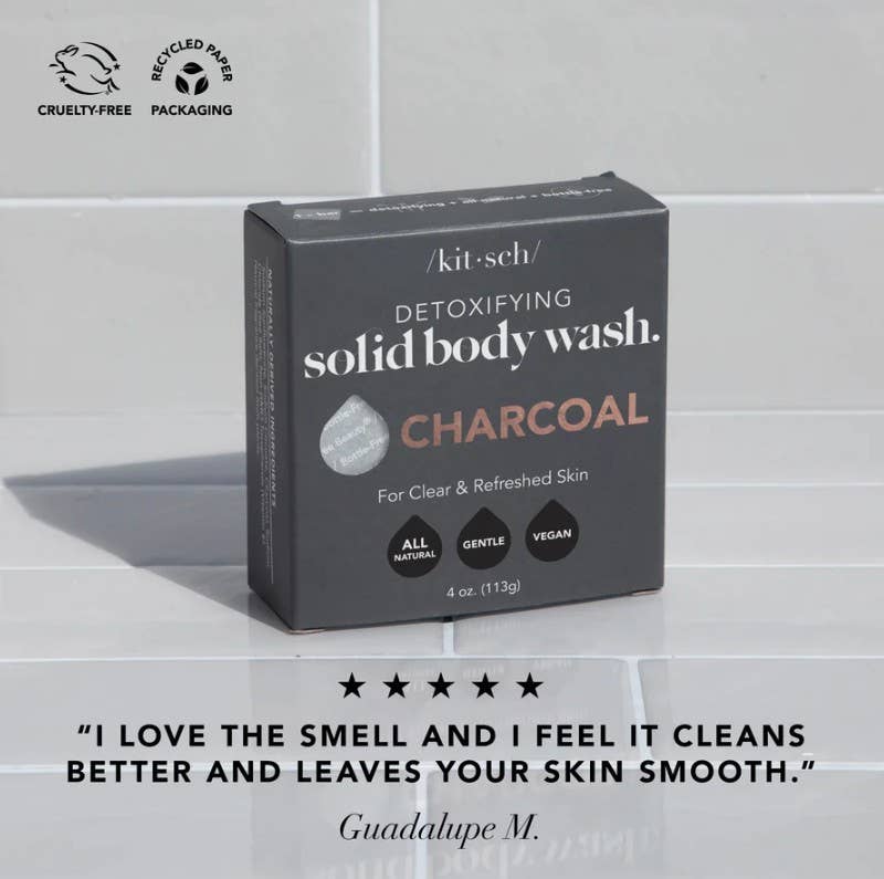 NR KITSCH CHARCOAL DETOXIFYING SOLID BODY WASH BAR