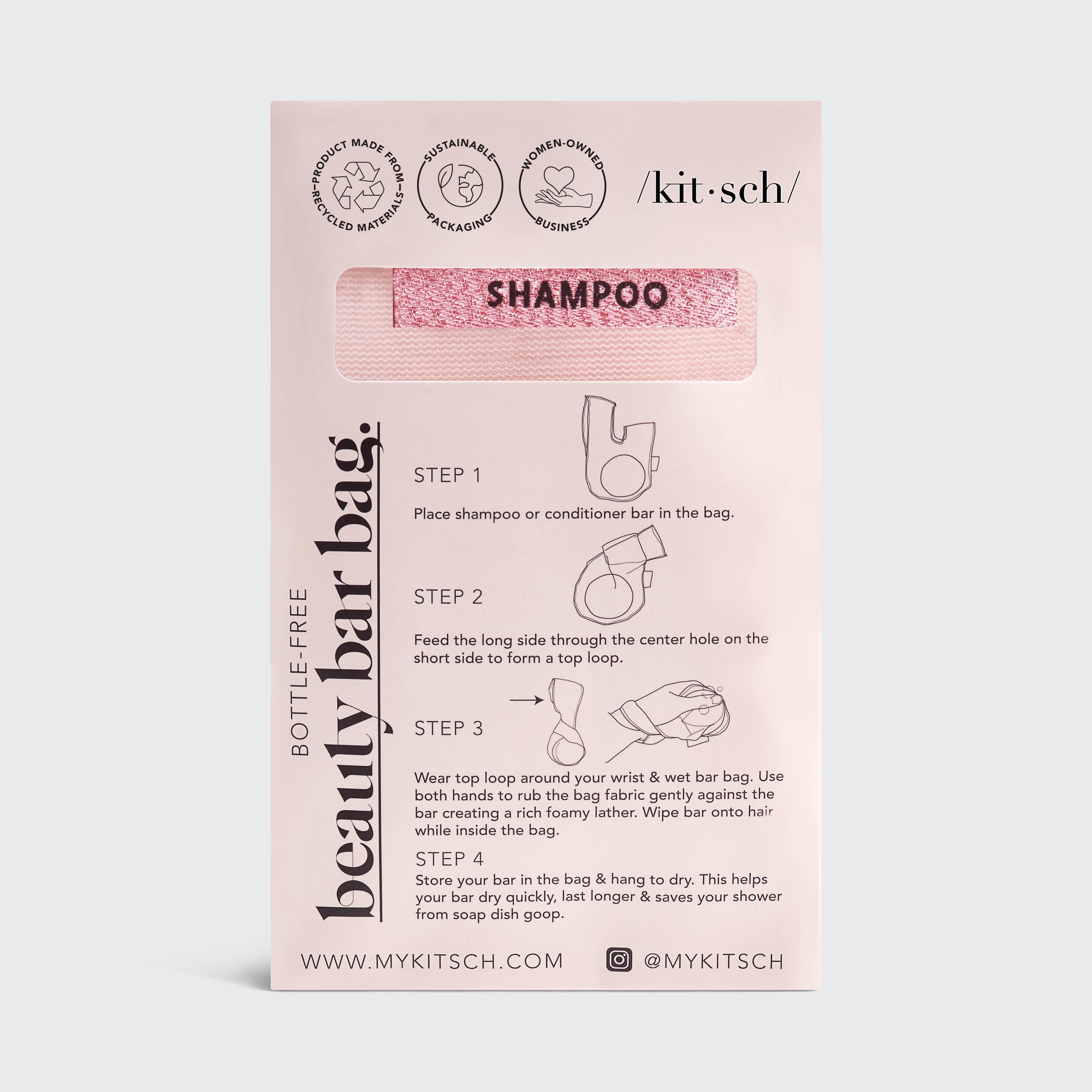 NR KITSCH SHAMPOO BEAUTY BAR SAVER BAG | BLUSH