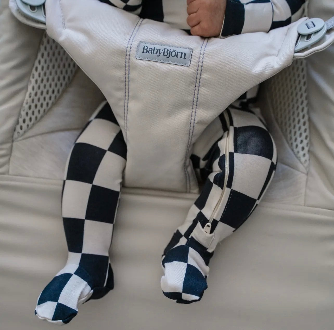 NR PIP + PHEE CHARCOAL CHECKS SLEEPER