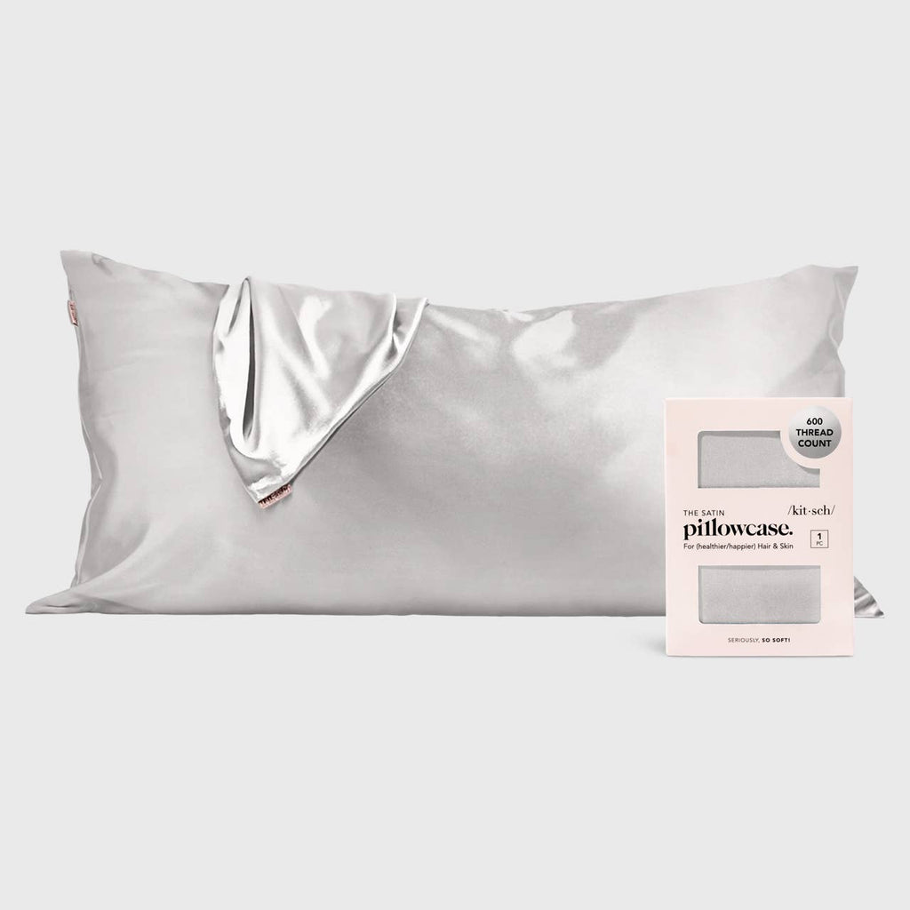 NR KITSCH KING SATIN PILLOWCASE | SILVER