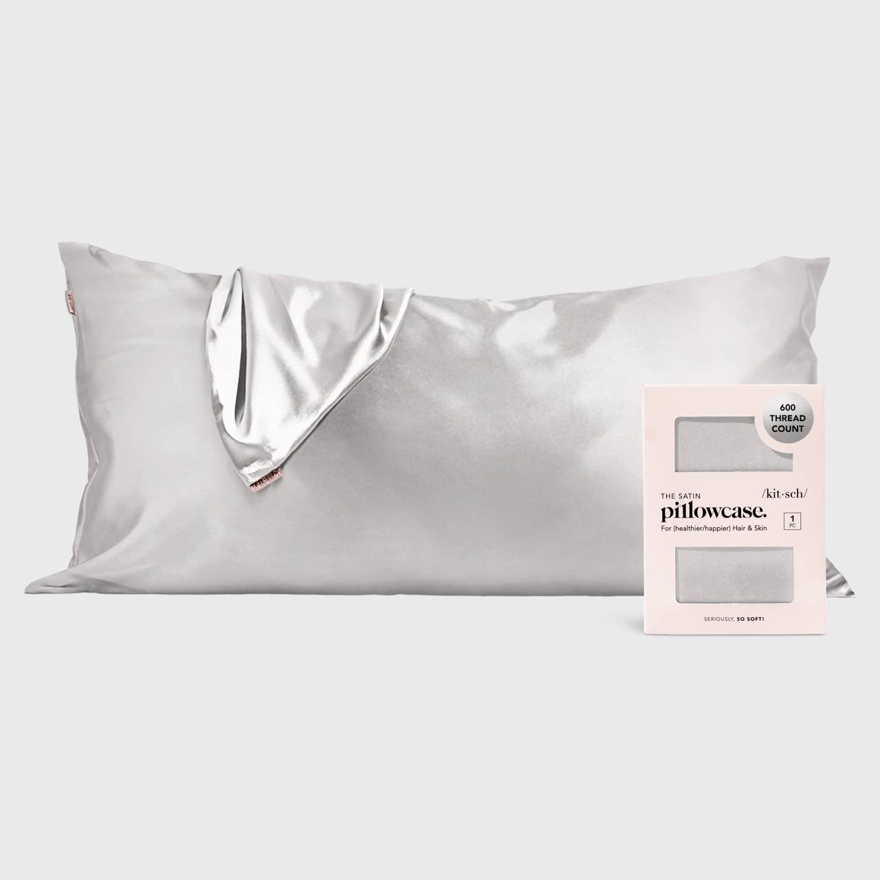 NR KITSCH KING SATIN PILLOWCASE | SILVER