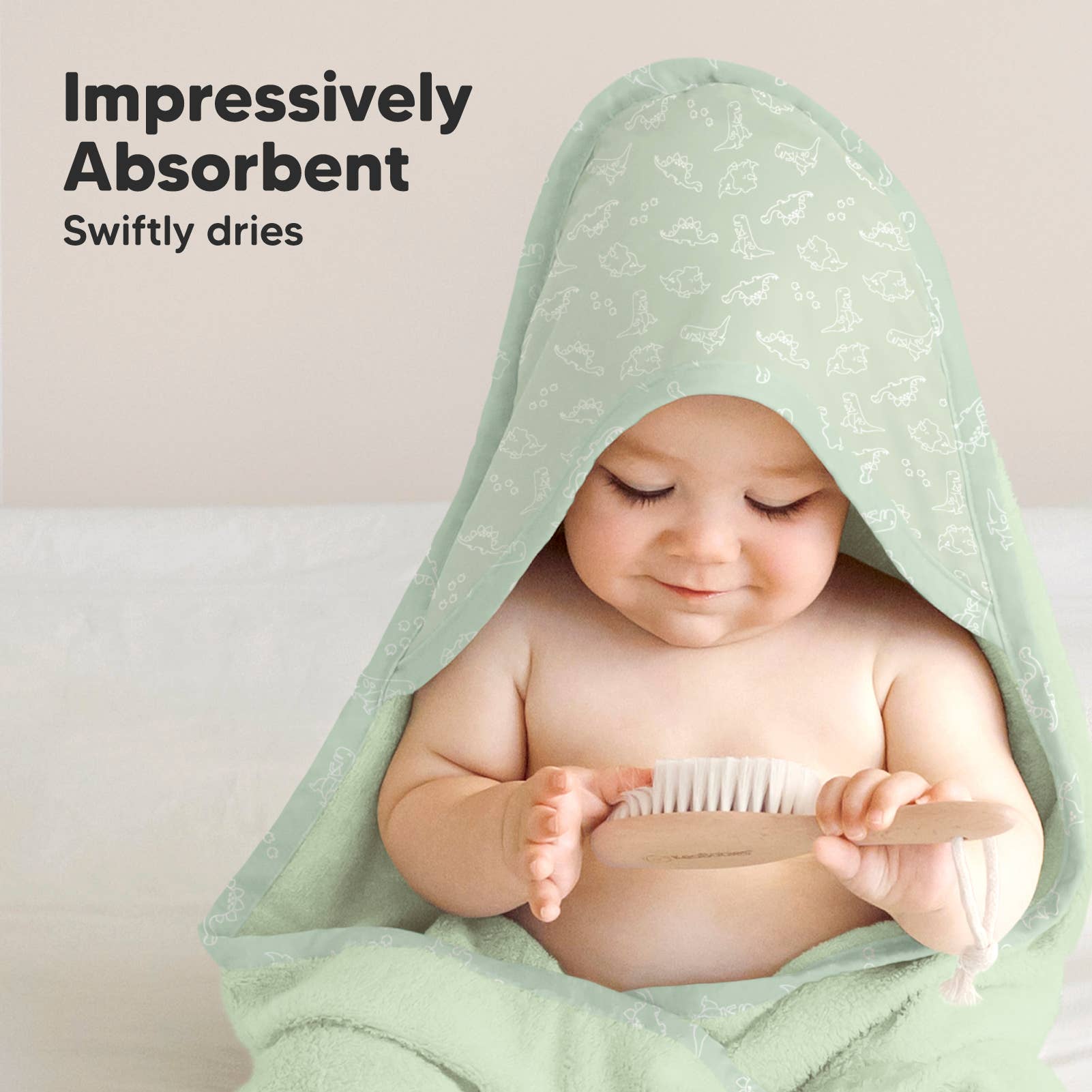 NR KEABABIES LUXE HOODED TOWEL | 35x35 | DINOS