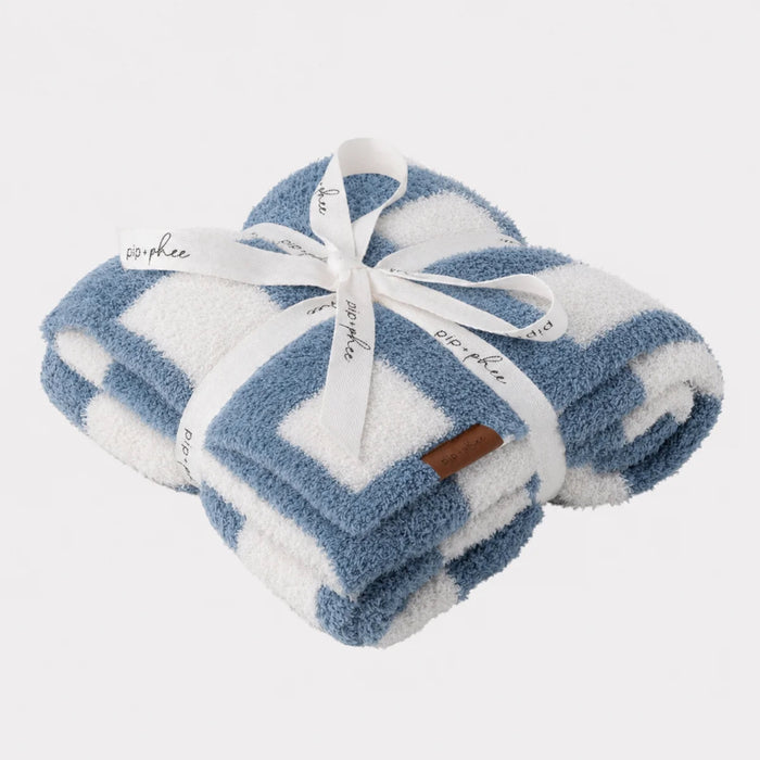 NR PIP PHEE TODDLER PLUSH BLANKET | DENIM CHECK