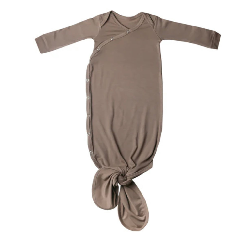 NR COPPER PEARL KNOTTED SLEEP GOWN | GOBI LIGHT BROWN