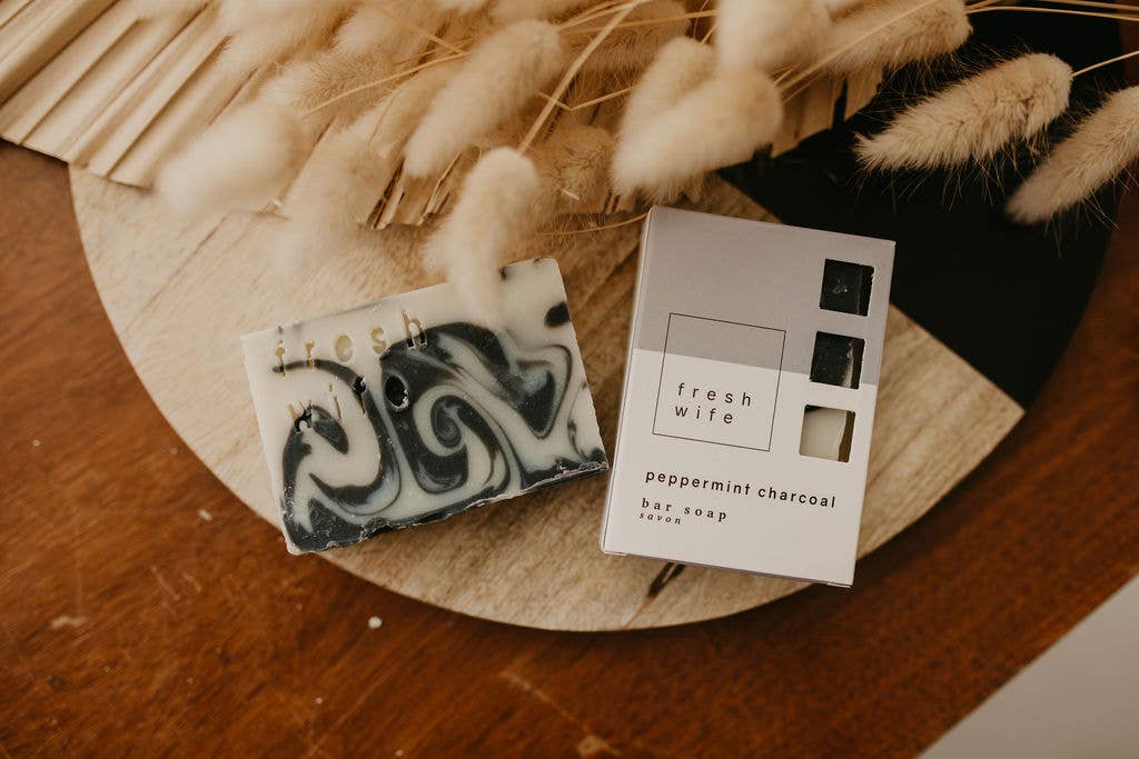 NR PEPPERMINT CHARCOAL SOAP BAR | FRESH WIFE SOAP CO.