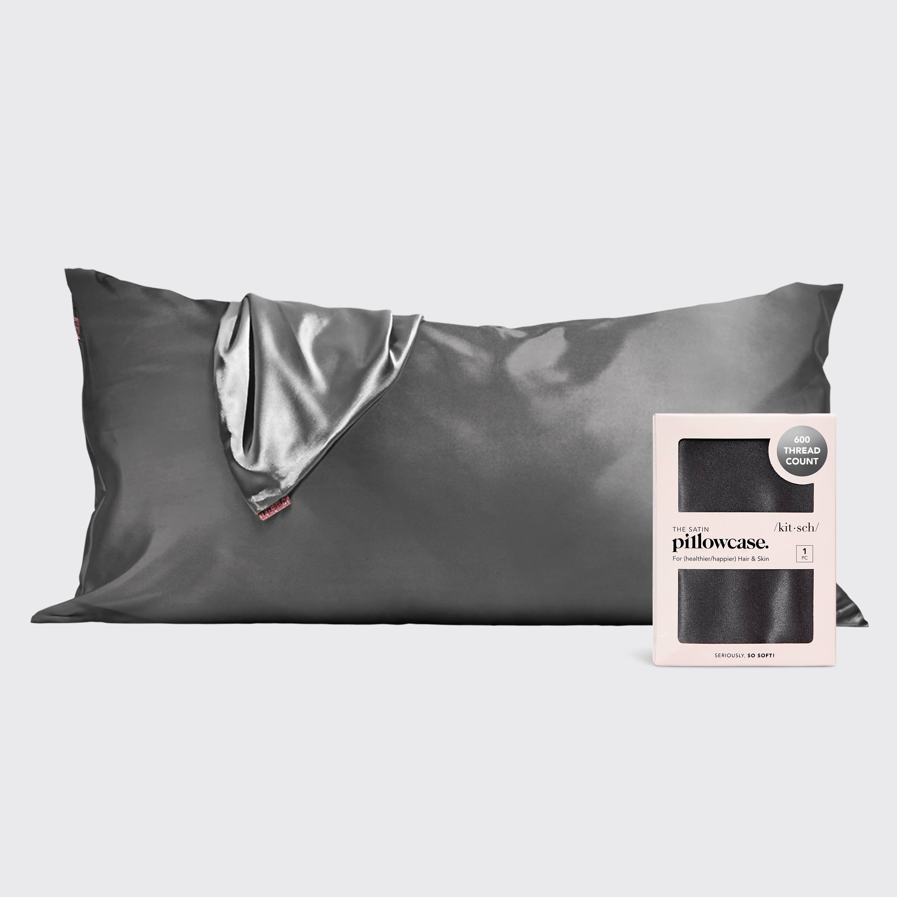 NR KITSCH KING SATIN PILLOWCASE | CHARCOAL