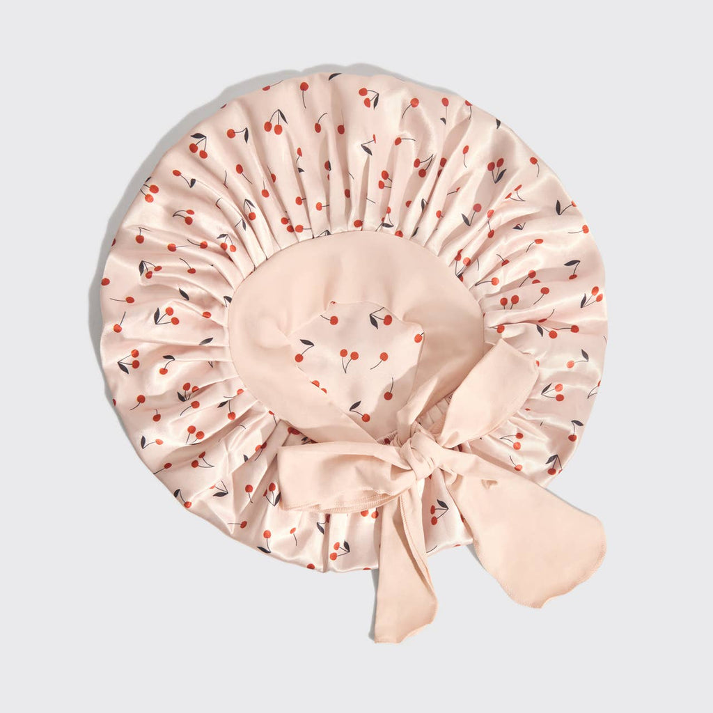 NR KITSCH ADJUSTABLE OVERSIZED SATIN BONNET | CHERRY