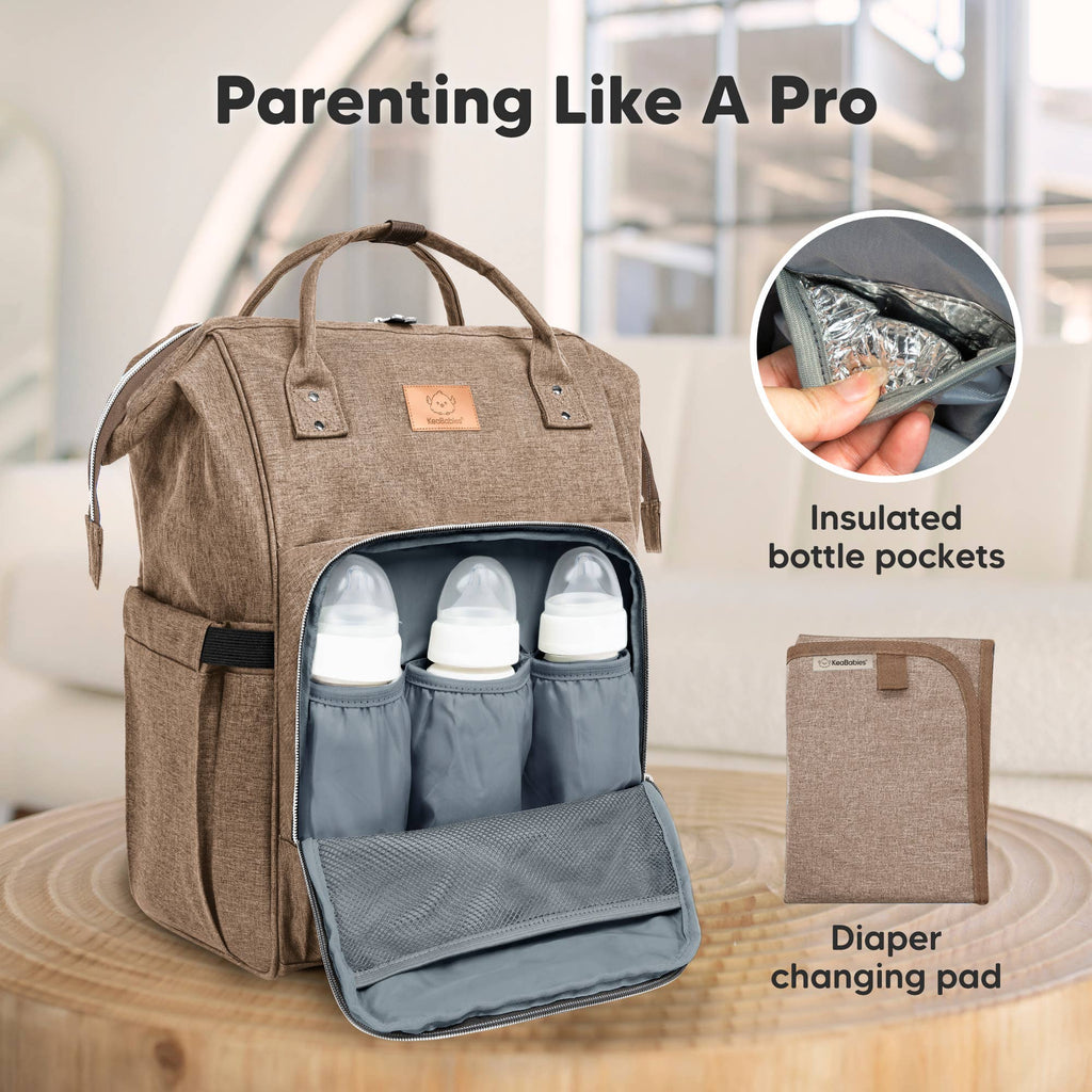 NR KEABABIES DIAPER BAG BACK PACK | COFFEE