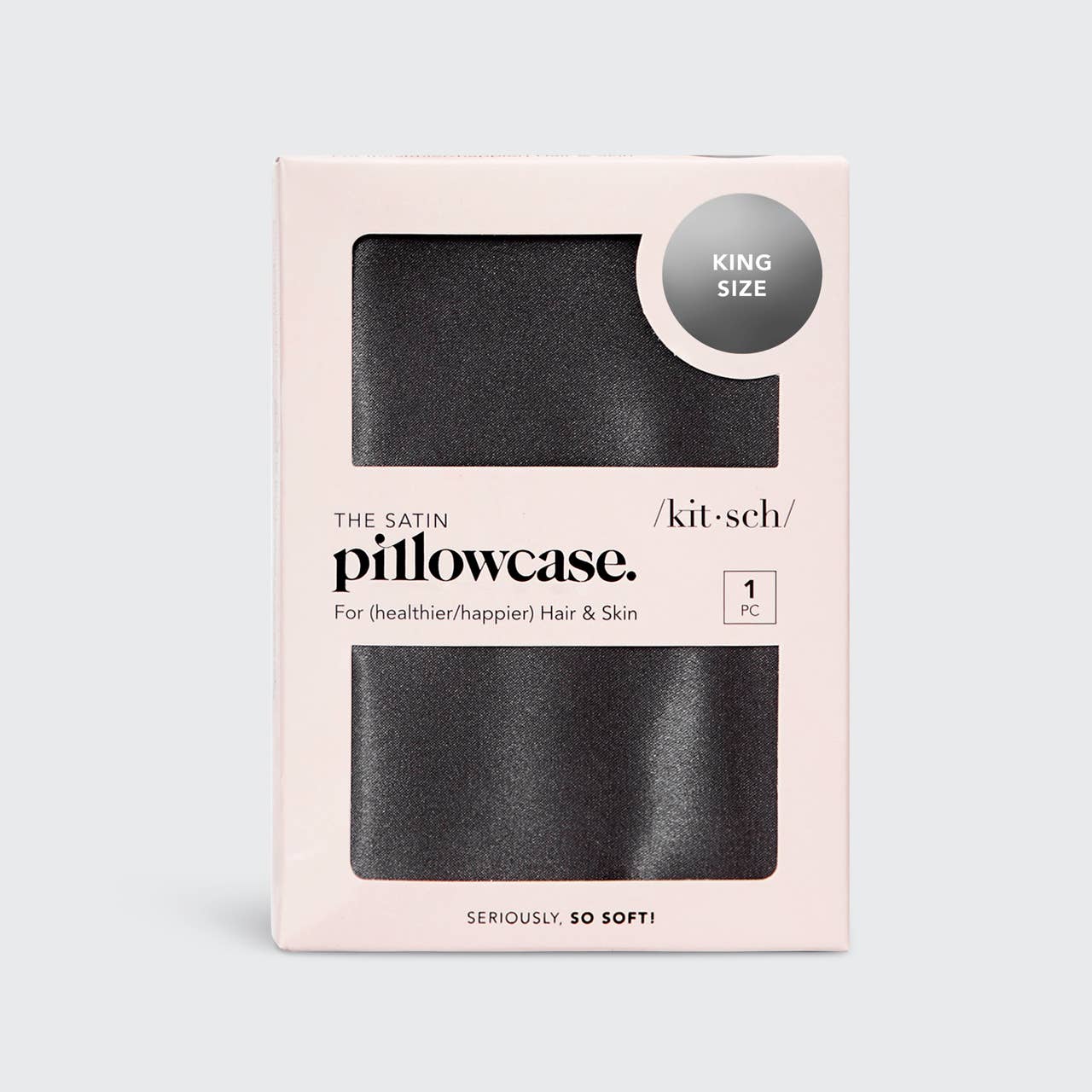 NR KITSCH KING SATIN PILLOWCASE | CHARCOAL